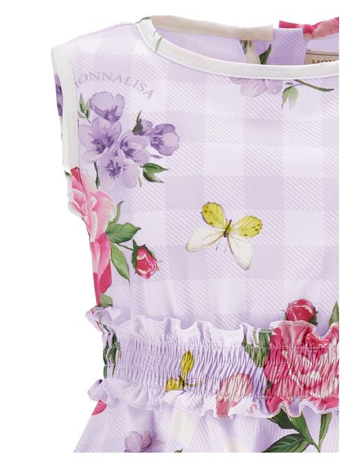 Abito bambina Monnalisa glicine in tulle con fiori e farfalle MONNALISA | 11G90876210065