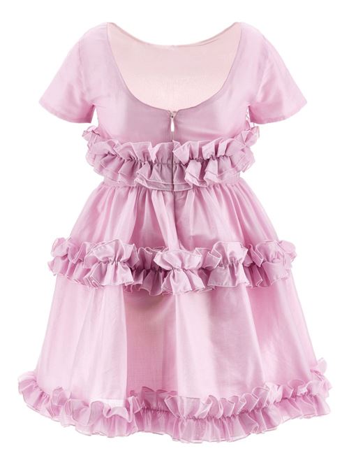Abito bambina Monnalisa rosa in mussola con rouches MONNALISA | 17G90471050090