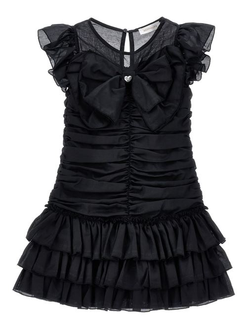 Abito bambina Monnalisa nero drappeggiato MONNALISA | 17G90671050050