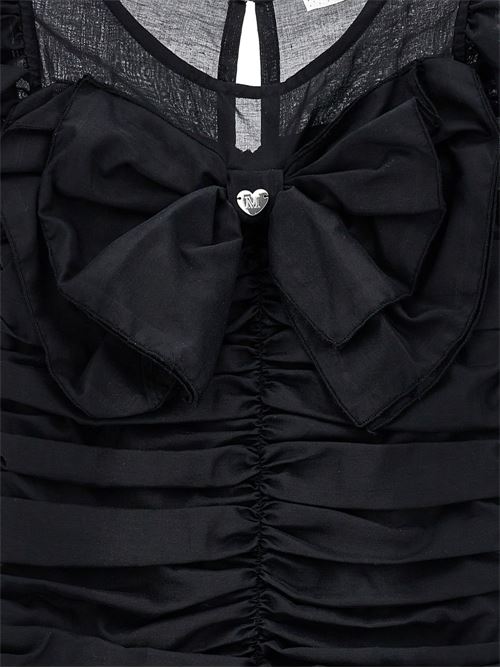 Abito bambina Monnalisa nero drappeggiato MONNALISA | 17G90671050050