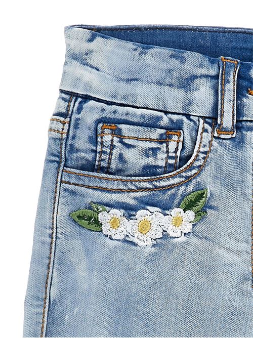 Shorts bambina Monnalisa x Disney denim light sfrangiati stretch MONNALISA | 19G41670130062