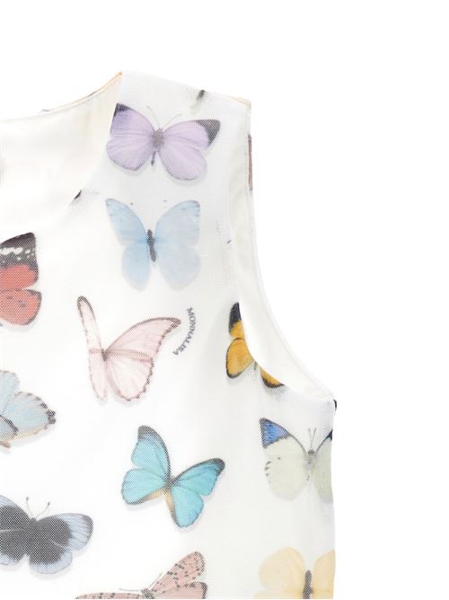 Canotta bambina Monnalisa in tulle multicolor con farfalle MONNALISA | 41G60876190084