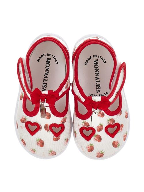 Ballerine bambina Monnalisa bianche e rosse con fragole e cuori MONNALISA | 83G00377139944