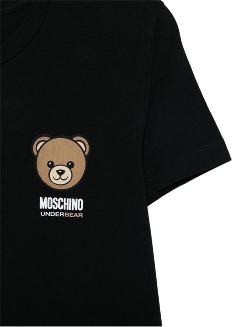 T-shirt donna Moschino nera con logo Teddy Bear MOSCHINO | A0701440555