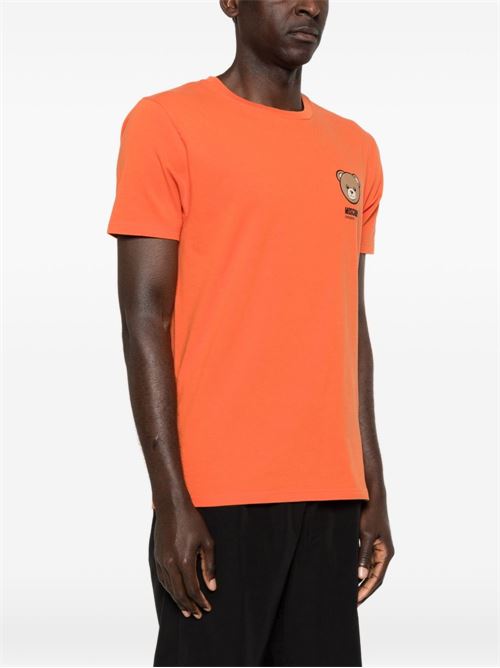 T-shirt uomo Moschino arancione con logo Teddy Bear MOSCHINO | A070144100066