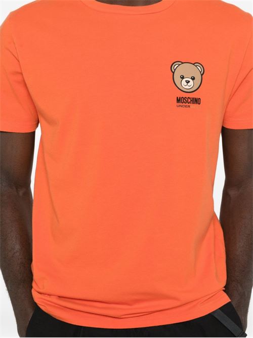 T-shirt uomo Moschino arancione con logo Teddy Bear MOSCHINO | A070144100066