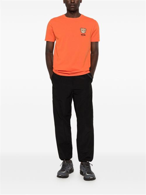 T-shirt uomo Moschino arancione con logo Teddy Bear MOSCHINO | A070144100066