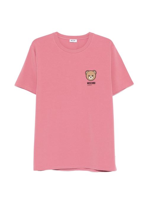 T-shirt uomo Moschino rosa con logo Teddy Bear MOSCHINO | A070144100182