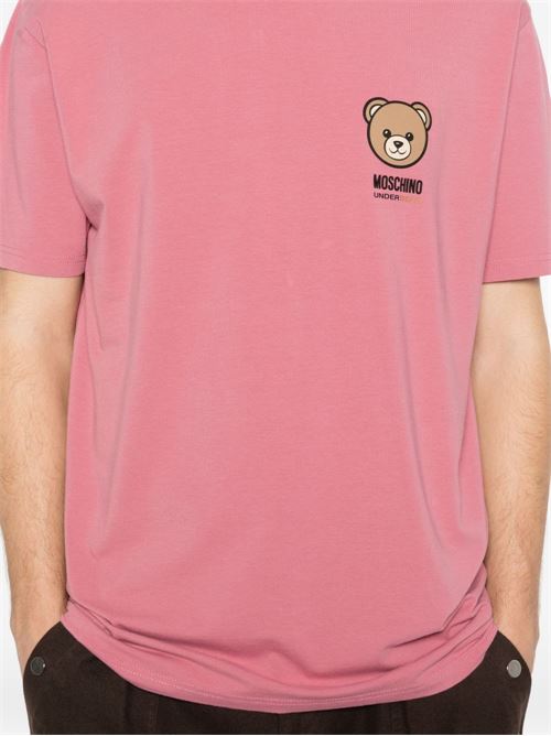 T-shirt uomo Moschino rosa con logo Teddy Bear MOSCHINO | A070144100182