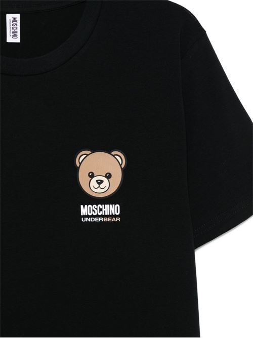 T-shirt uomo Moschino nera con logo Teddy Bear MOSCHINO | A070144100555