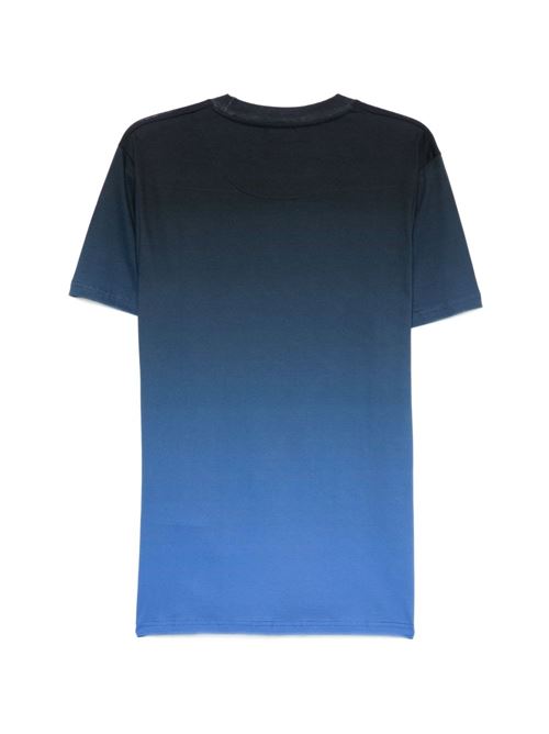T-shirt uomo Moschino azzurra sfumata con stampa palme MOSCHINO | A070394241296