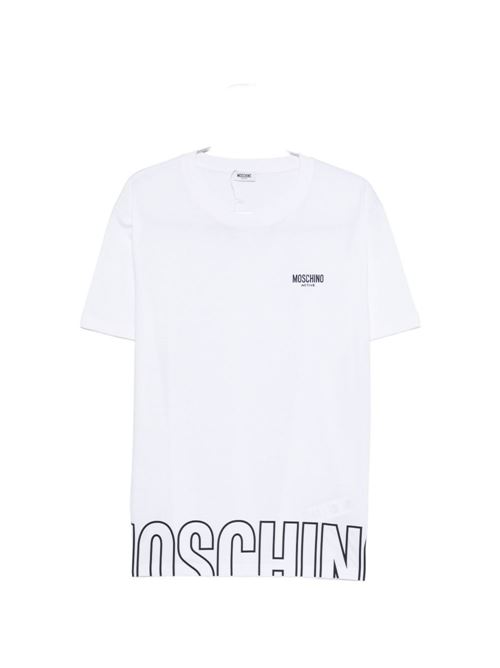 T-shirt uomo Moschino bianca con logo MOSCHINO | A070844190001