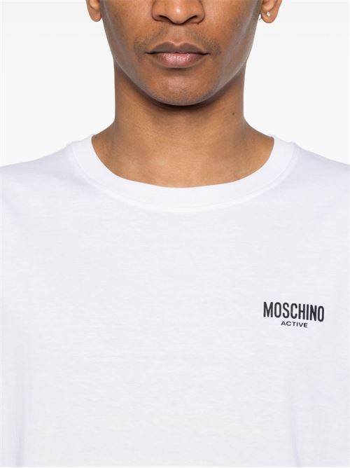 T-shirt uomo Moschino bianca con logo MOSCHINO | A070844190001