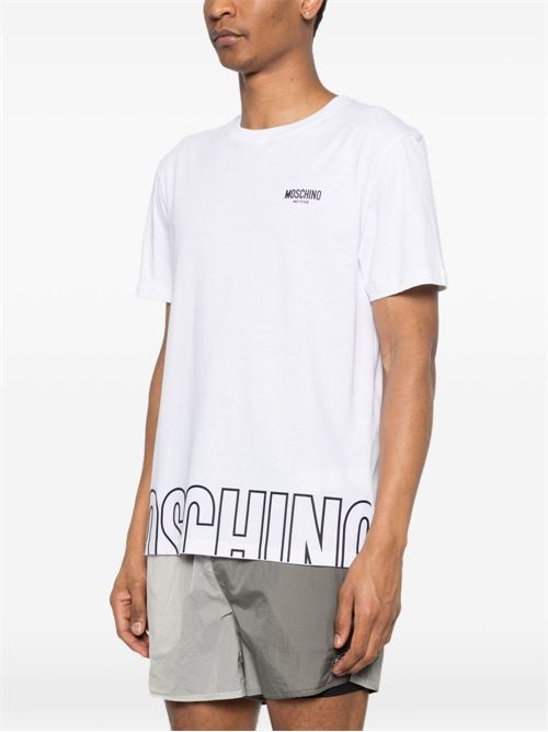 T-shirt uomo Moschino bianca con logo MOSCHINO | A070844190001