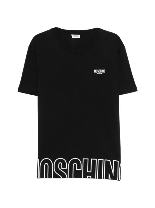 T-shirt uomo Moschino nera con logo MOSCHINO | A070844190555
