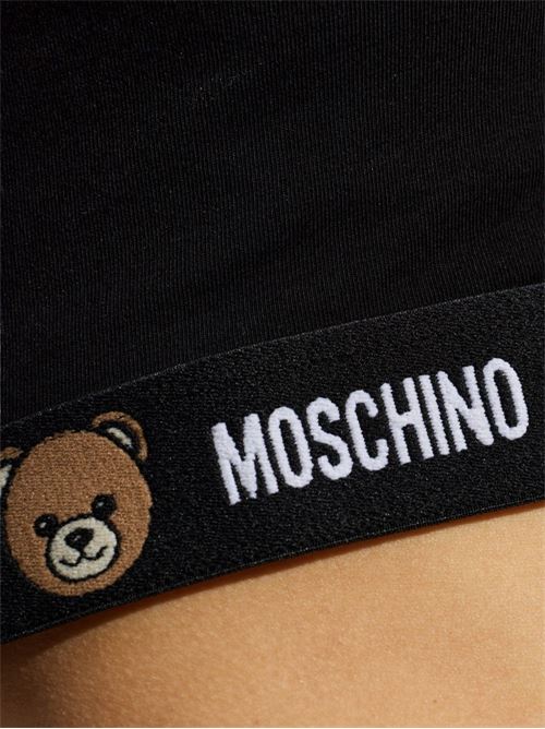 T-shirt donna Moschino cropped nera MOSCHINO | A120144020555