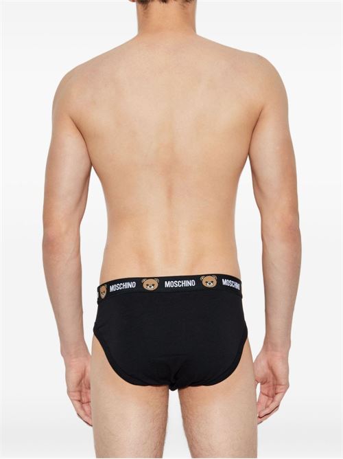 Slip intimo uomo Moschino bipack nero con elastico logo MOSCHINO | A130144020555