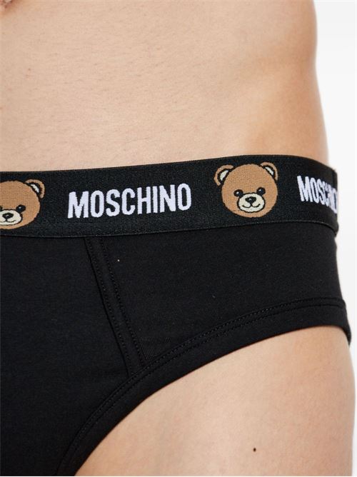 Slip intimo uomo Moschino bipack nero con elastico logo MOSCHINO | A130144020555
