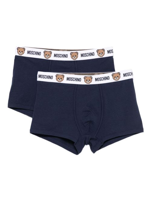 Boxer intimo uomo Moschino bipack blu con elastico logo MOSCHINO | A130244020290