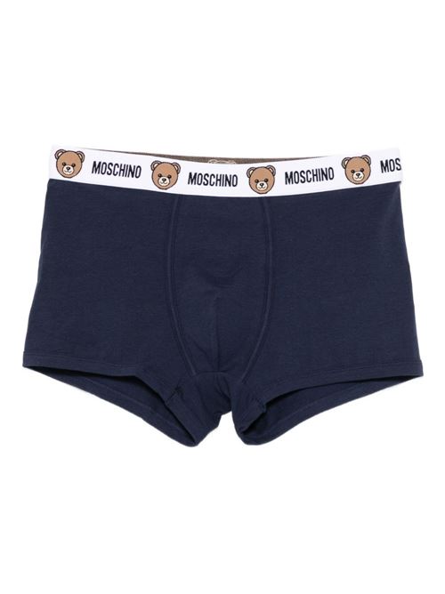 Boxer intimo uomo Moschino bipack blu con elastico logo MOSCHINO | A130244020290