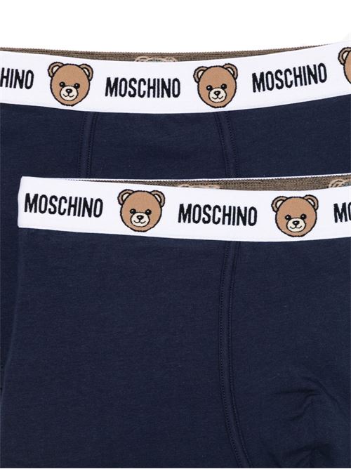 Boxer intimo uomo Moschino bipack blu con elastico logo MOSCHINO | A130244020290