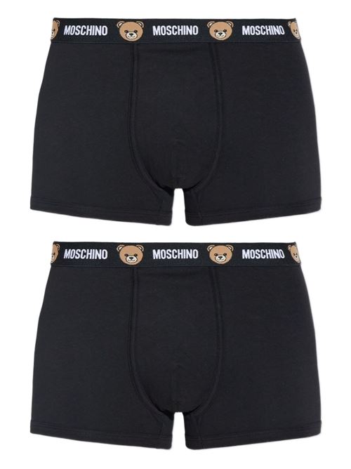 Boxer intimo uomo Moschino bipack nero con elastico logo MOSCHINO | A130244020555