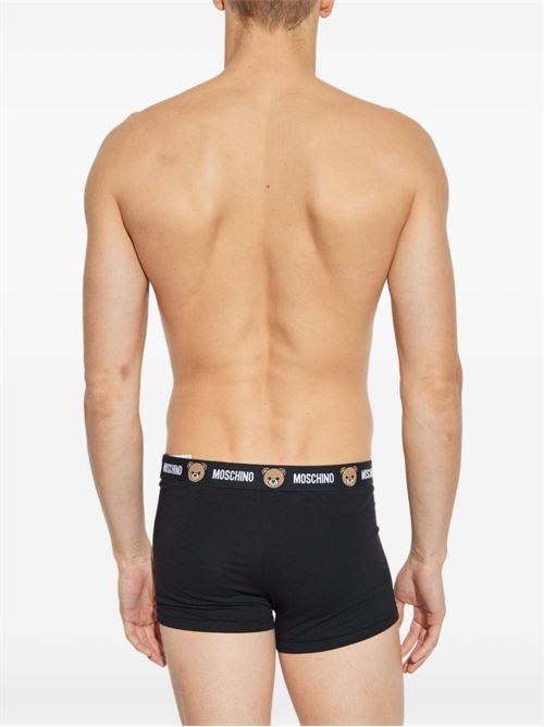 Boxer intimo uomo Moschino bipack nero con elastico logo MOSCHINO | A130244020555