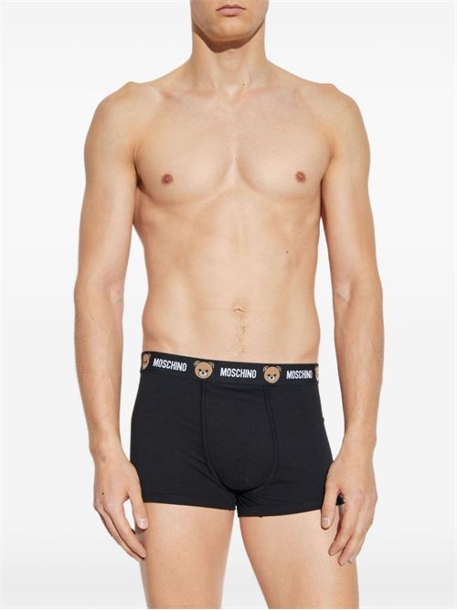 Boxer intimo uomo Moschino bipack nero con elastico logo MOSCHINO | A130244020555
