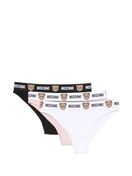 Slip intimo donna Moschino tripack nero, bianco e rosa MOSCHINO | A134144021224