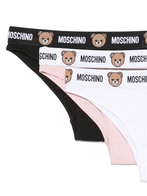Slip intimo donna Moschino tripack nero, bianco e rosa MOSCHINO | A134144021224