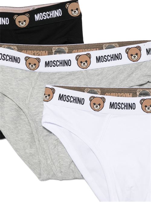 Slip intimo uomo Moschino tri pack fantasia nero MOSCHINO | A1341445555