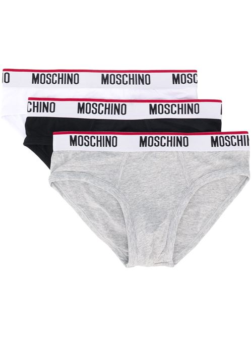 Slip intimo uomo Moschino tripack nero, grigio e bianco MOSCHINO | A139343005555