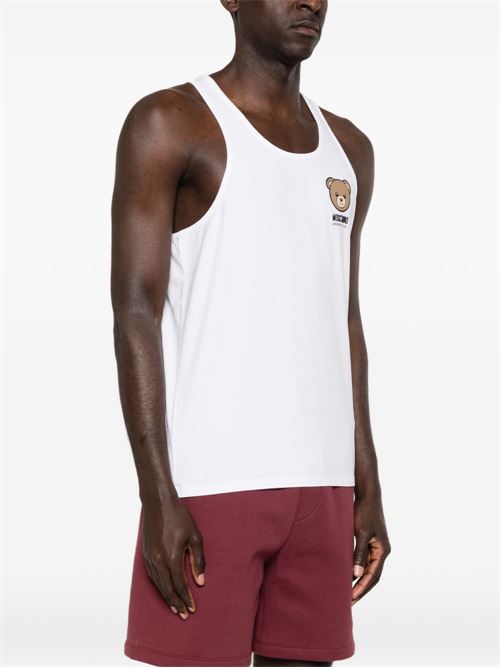 Canotta donna Moschino bianca con logo MOSCHINO | A890144100001