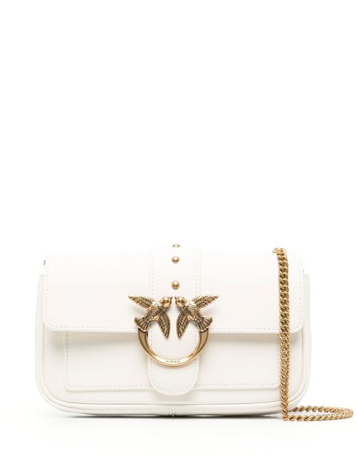 Borsa donna Pinko Love One Pocket bianca e oro in pelle PINKO | 100061A0F1Z14Q