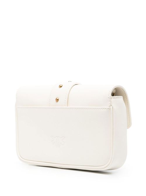 Borsa donna Pinko Love One Pocket bianca e oro in pelle PINKO | 100061A0F1Z14Q