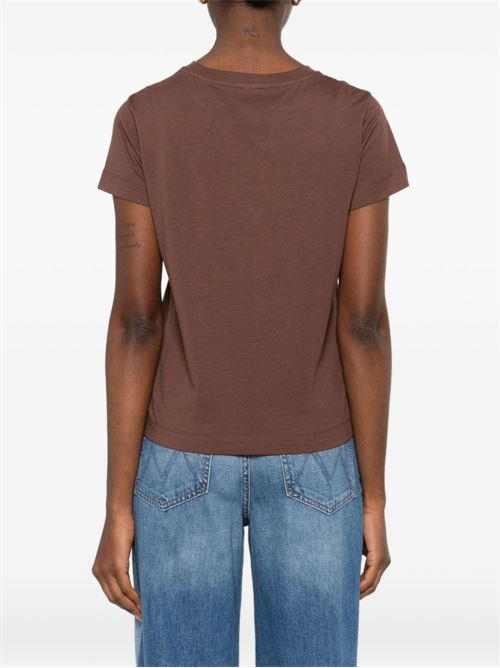T-shirt donna Pinko marrone con logo frontale PINKO | 100373A34FL78