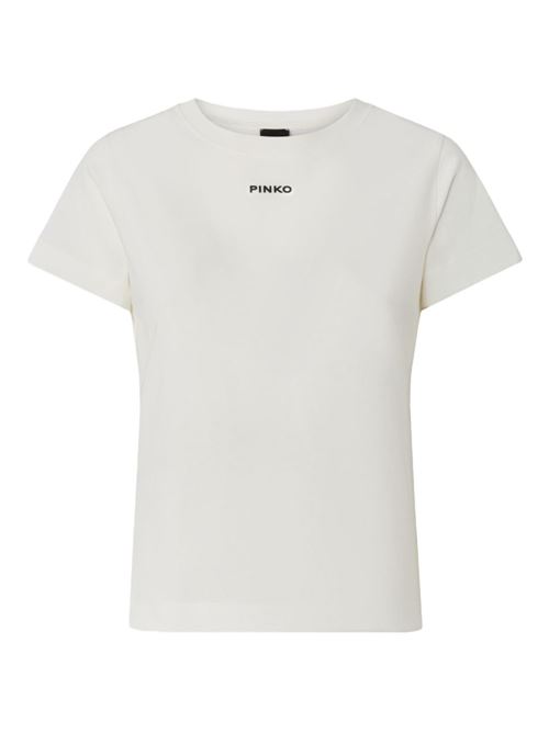 T-shirt donna Pinko bianca con logo frontale PINKO | 100373A34FZ05