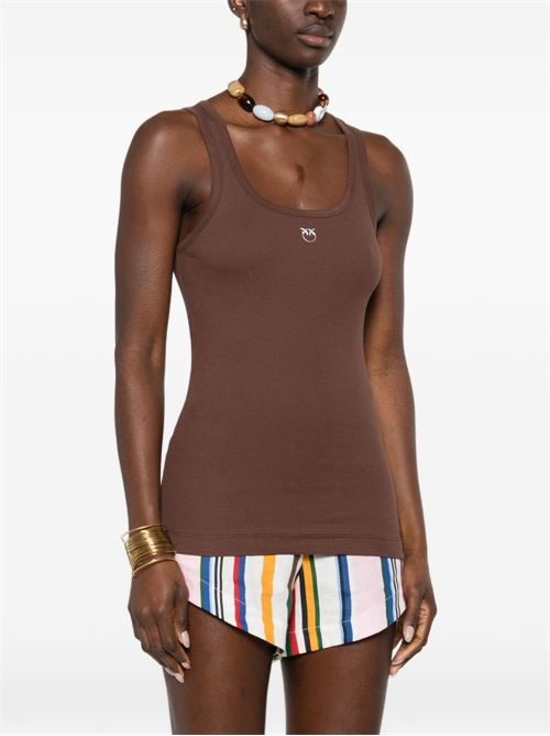 Canotta Pinko marrone con logo PINKO | 100807A338L78
