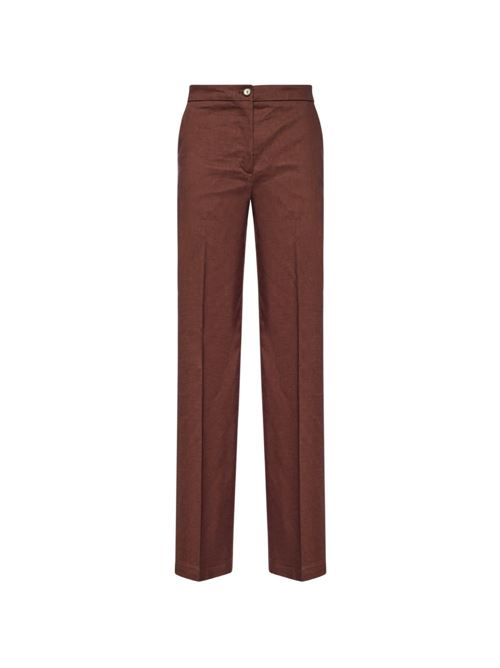 Pantalone donna Pinko in lino marrone PINKO | 104929A34IL78