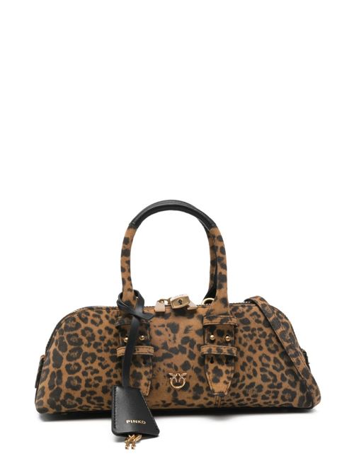 Borsa donna Pinko Bowling Bag Horizontal maculata marrone PINKO | 105334A32AM35Q