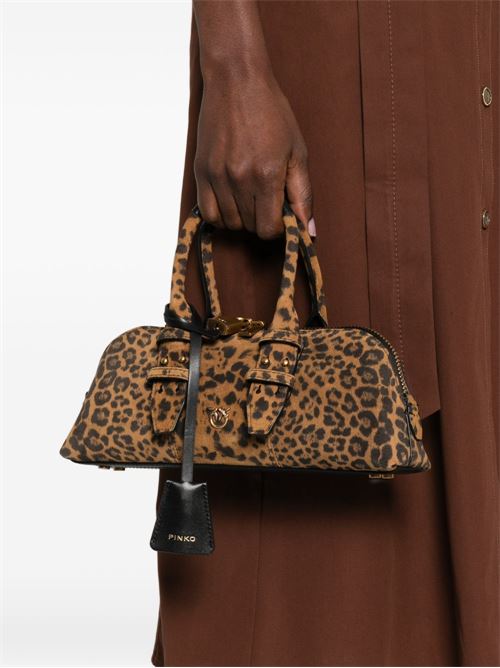 Borsa donna Pinko Bowling Bag Horizontal maculata marrone PINKO | 105334A32AM35Q