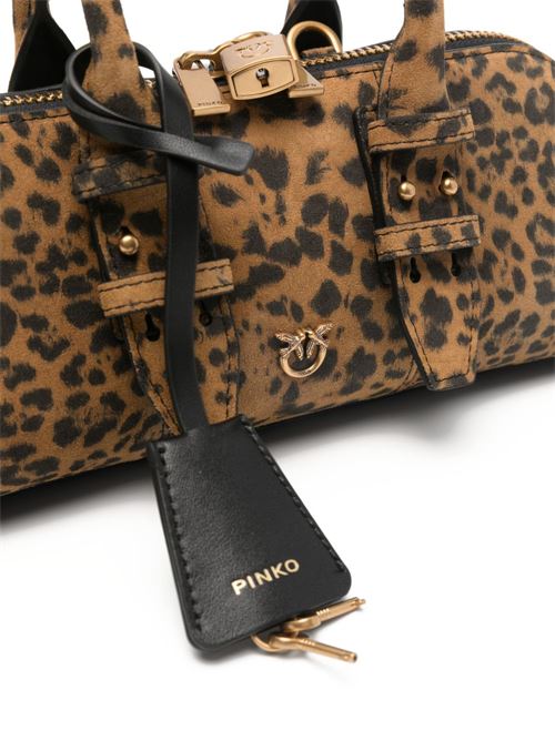 Borsa donna Pinko Bowling Bag Horizontal maculata marrone PINKO | 105334A32AM35Q