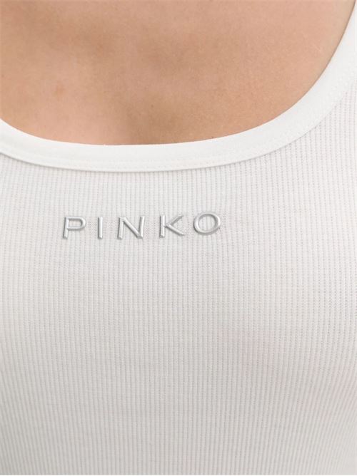 Top donna Pinko bianco a costina PINKO | 105511A338Z05