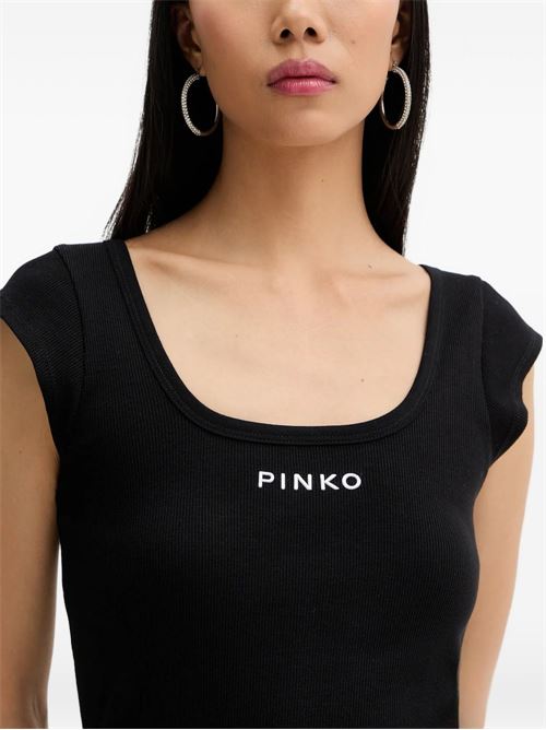 Top donna Pinko nero a costina PINKO | 105511A338Z99