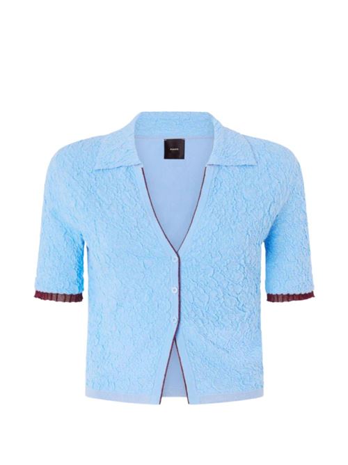 Polo donna Pinko celeste in tessuto goffrato PINKO | 106282A344G44