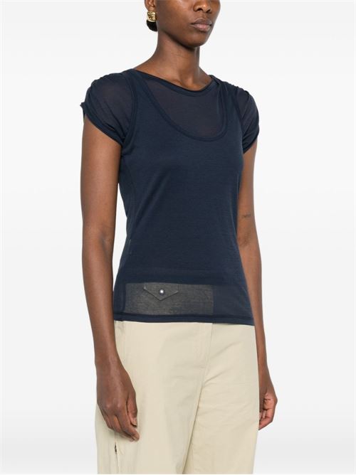 T-shirt donna Pinko Darleen blu in jersey garza PINKO | 106460A2CLG56