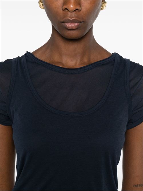 T-shirt donna Pinko Darleen blu in jersey garza PINKO | 106460A2CLG56