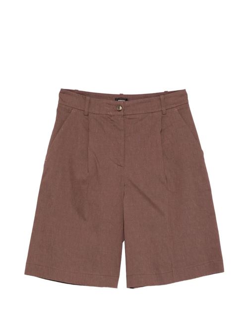 Bermuda donna Pinko in lino stretch marrone PINKO | 106594A34IL78