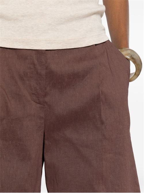 Bermuda donna Pinko in lino stretch marrone PINKO | 106594A34IL78