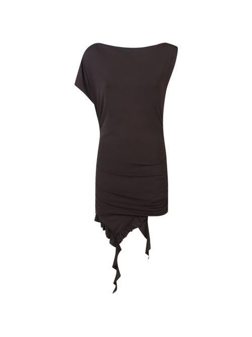 Abito donna Pinko monospalla marrone in crepe PINKO | 106605A35EM28